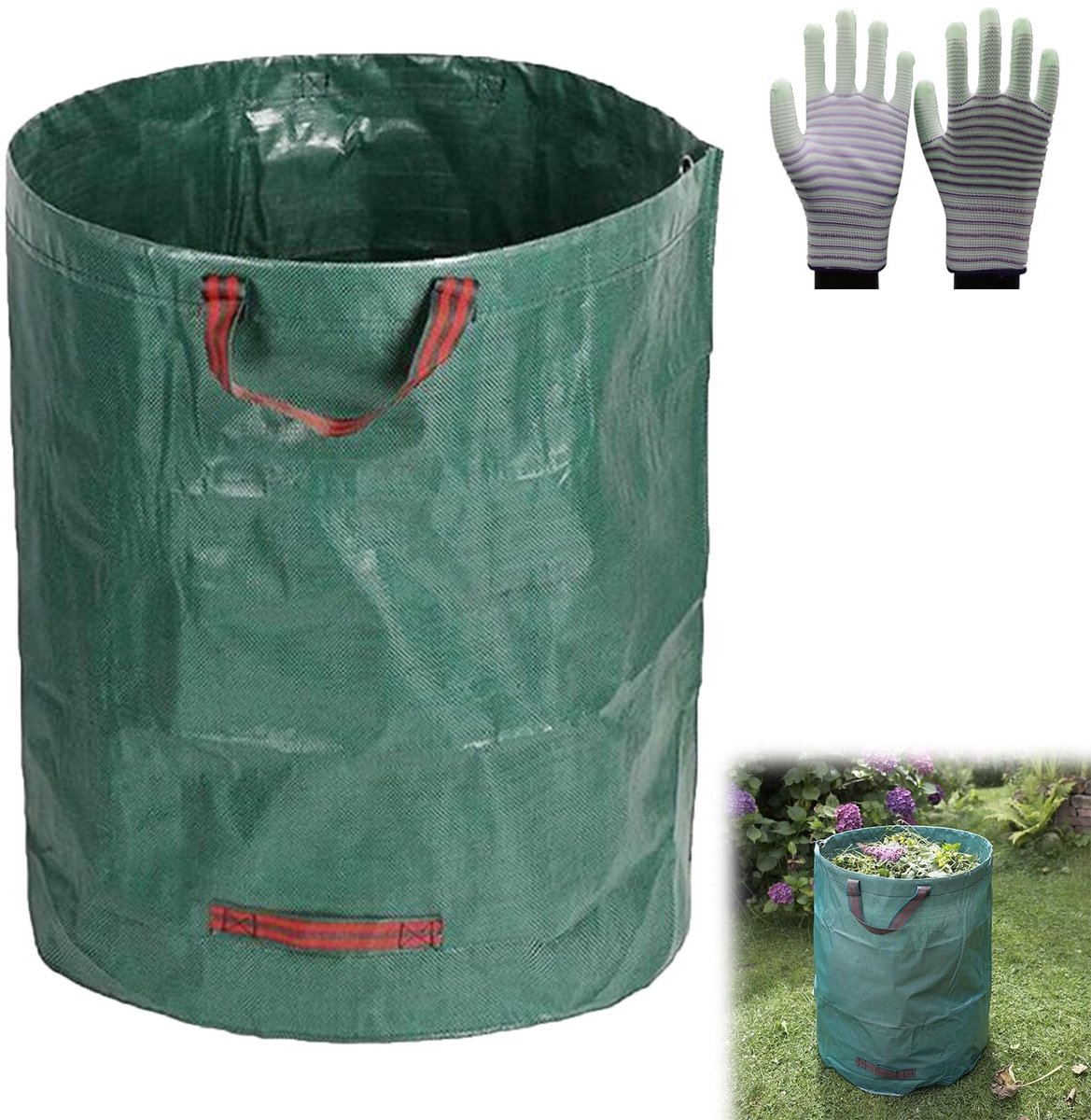 Dailygoods- Tuinafvalzak 100 liter - Stabiele Tuinzak - Bladzak met Handgrepen - Zelfstaande Afvalzak - Grote Snijzakken voor Tuinafval - Geschikt voor Gras en Bladeren