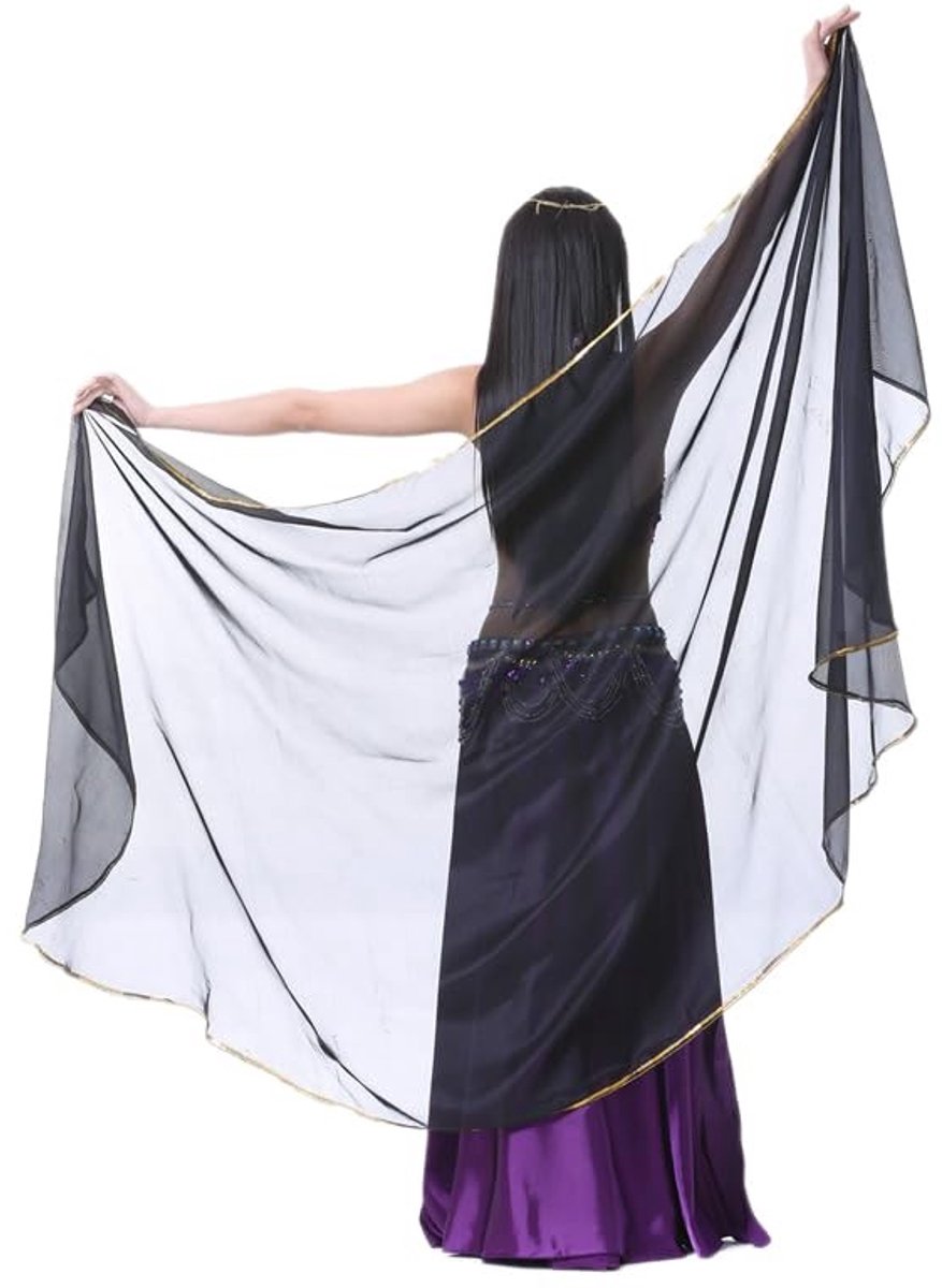 Dailygoods- Buikdanssjaal 250 x 120 cm - Halve cirkelsjaal - Chiffon - Dames accessoires - Nylon - 20 stuks - Danssjaal