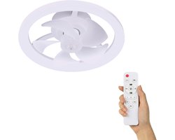 Fantiluxe - Selma - Plafondventilator met verlichting - Wit - Ø40cm - Afstandsbediening - Met lamp - Plafond ventilator - Slaapkamer