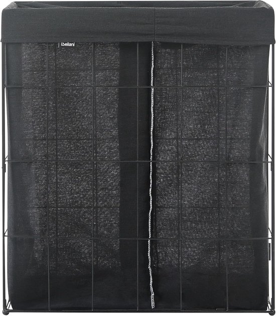 Inklapbare wasmand - Wasemmer opvouwbaar - Kleding sorteren - Metalen frame - 100 liter - Zwart — afbeelding 2