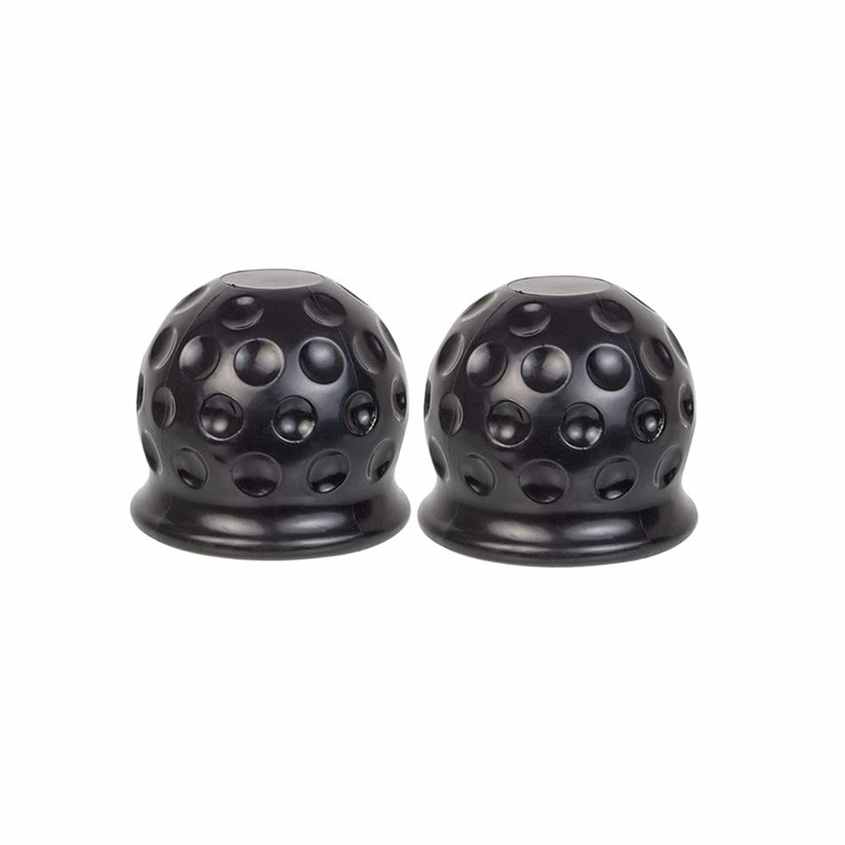 Dailygoods- Trekhaakbal Kap - 2-delige Set - Zwart Rubber - Wasstraatbestendig - Bescherming tegen Slijtage/Vuil - Eenvoudig te Installeren - Trekhaakhoes