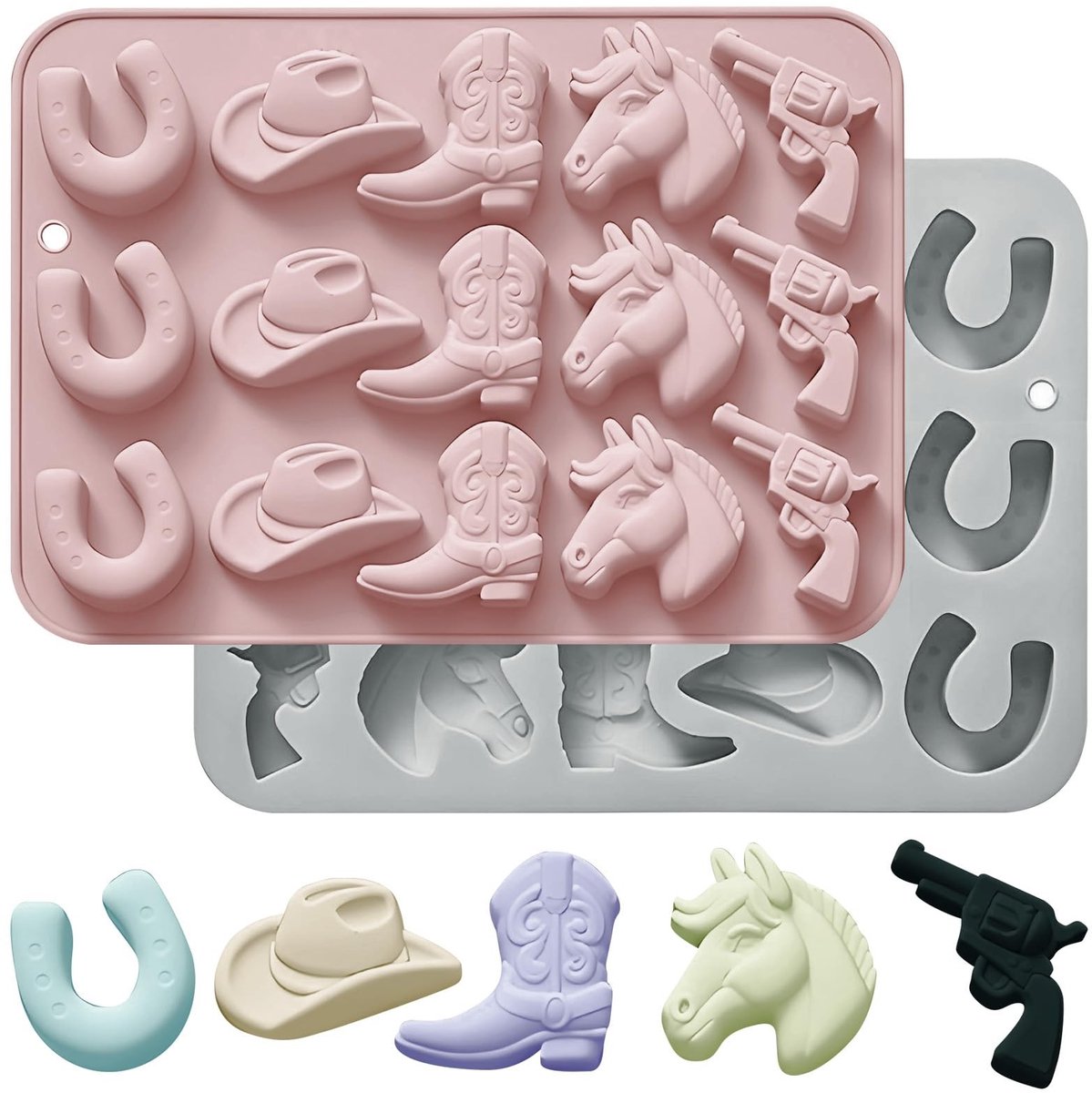 Dailygoods- Bakvormen Siliconen - Chocoladevormen - Snoepvormen - Jello/IJsblokjes - Flexibel/Niet-giftig - 2 Stuks - Snoepvorm