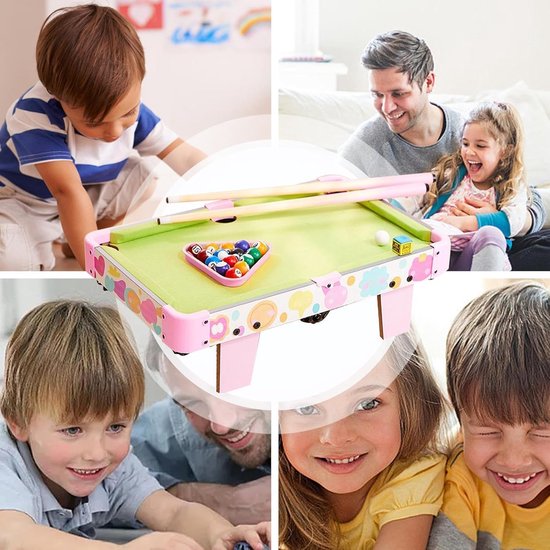 Kinder Biljarttafel - Mini Pooltafel - Educatief Spel - Opvouwbaar Design - 52 x 33 cm - Roze van kinder — afbeelding 2
