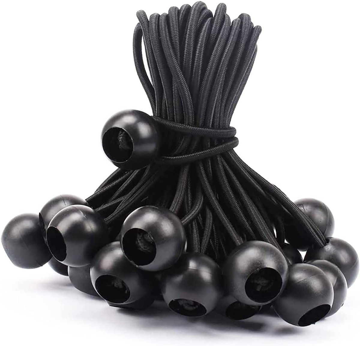 Dailygoods- Bungee-touw 100 stuks - Rubber - 15 cm - Zeilspanner - Bungee-touw met bal - Voor tenten/zeilen/posters - Bungee Cord