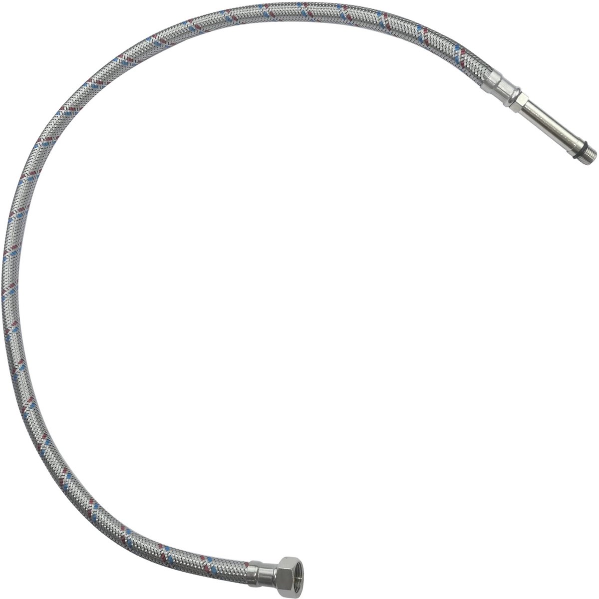 Dailygoods- Flexibele Schroefverbinding Vrouwelijk 3/8" - Mannelijk M10 - Lengte 800 mm - Rubber/roestvrij staal - Maximale druk 1 MPa - Binnendiameter 8 mm - Slang