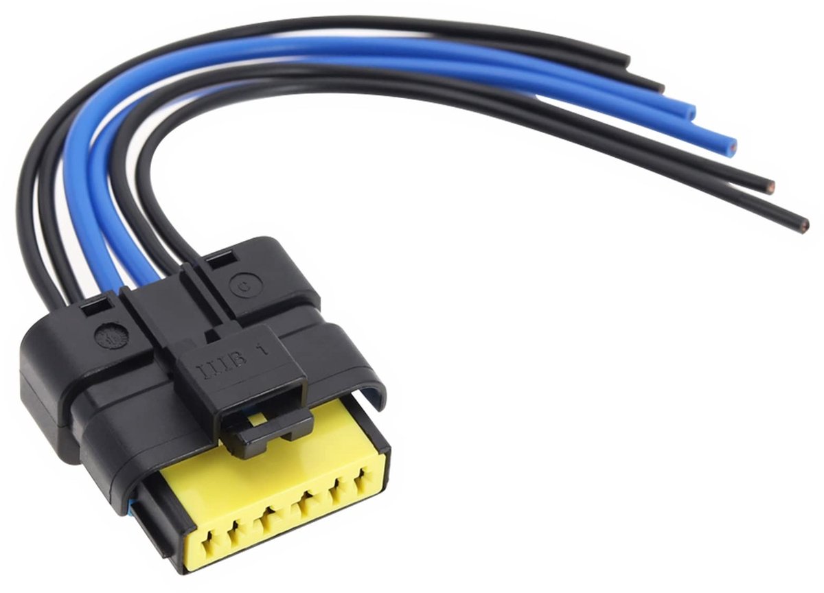 Dailygoods- Achterlicht 6-polige Stekkerkabel 20 cm - Achterlicht Harnas - Connector - Compatibel met Renault Clio Mk3 2005-2012 - Duurzaam - Hoogwaardige materialen - Stecker
