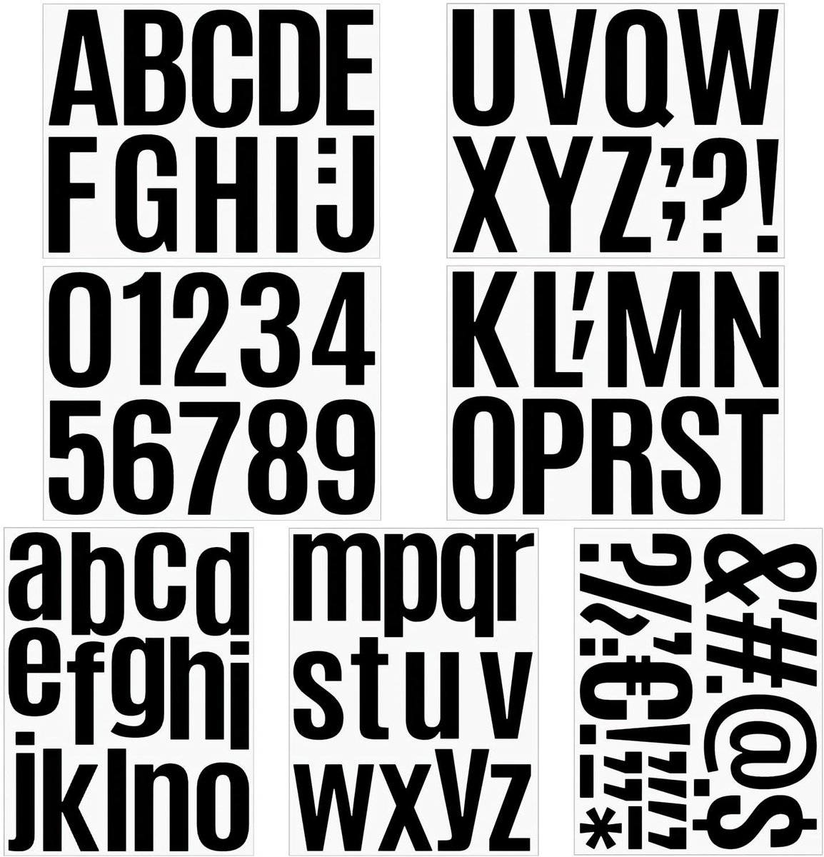 Dailygoods- Briefstickers Groot - Zelfklevende Letterstickers - Vinyl Alphabet Stickers - Waterdichte Stickers - 7 Vellen - 29x22 cm