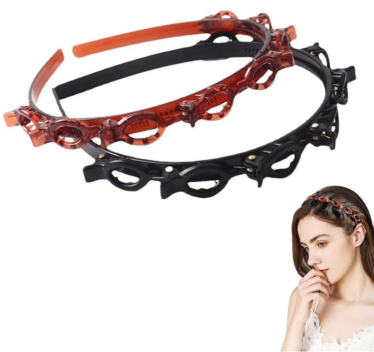 Dailygoods- Haarspeld 2 Stuks - Haarband met Haarklemmen - Dubbelzijdige Strass - Elegant en Modieus - Geschikt voor Alle Haarstijlen - Hoogwaardig Kristal en Kunststof - Haaraccessoire