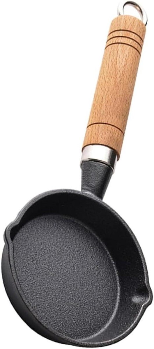Mini Koekenpan - Omelet Pannetje - Ontbijt Koken - Antiaanbaklaag - 13 cm Breed - Zwart