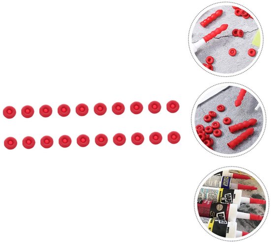 Dopjes voor kitkokers - Kitdopjes Sluitdopjes - Kit bewaren - Herbruikbaar en stevig - 20 stuks - Rood — afbeelding 3
