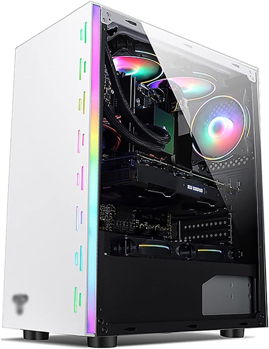 Computer Behuizing - PC Kast - Gaming Setup - Open Frame Design - Mid Tower - Wit