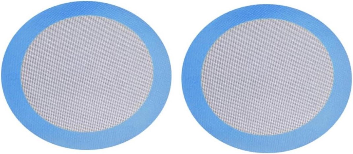 Bakmat Rond - Hittebestendige Mat - Taart Pizza Bakken - Antiaanbaklaag - 2 Stuks - Blauw