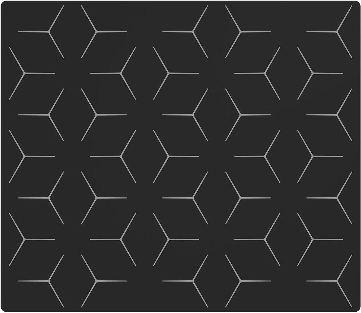 Inductie Kookplaat Mat - Beschermmat Kookplaat - Kookplaat Beschermen - Hittebestendig Siliconen - 60 x 52 cm - Zwart