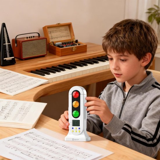 Visuele Timer - Verkeerslicht Timer Kind - Tijdbeheer Leren - Stille Countdown - 5x9x5 cm - Wit — afbeelding 4
