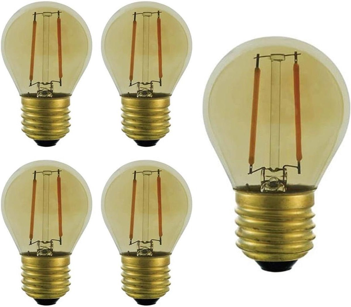 LED Filament Kogellamp - Kogellamp G45 E27 - Sfeer creëren - Extra warm licht - 5 stuks - Transparant