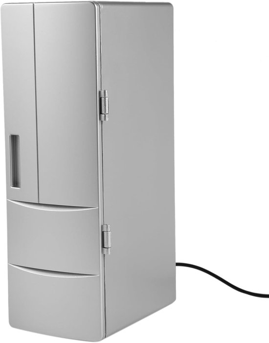 Mini Koelkast - Draagbare Koeler - Dranken Koelen - USB Aangedreven - 26 x 176 x 23 cm - Zilver van MINI — afbeelding 3