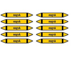 Pijpleidingmarkering Stickers - Gas Labels - Veiligheid Aangeven - Volgens DIN 2403 - 100x15 mm 10 stuks - Argon