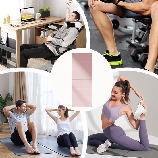 Opvouwbare trainingsmat, opvouwbare - Draagbare pilatesmat - 72 x 24 x 0,1 inch, werkt geweldig op elke verdieping voor stretching, cardio- of thuistrainingen — afbeelding 3