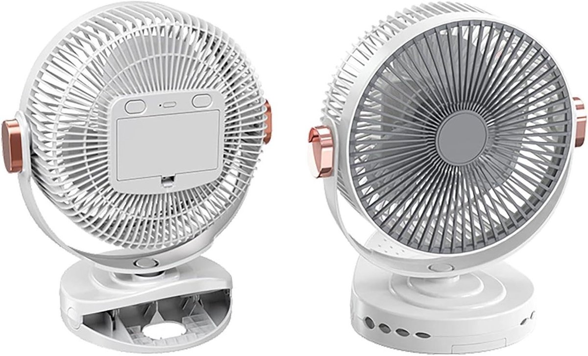 Draagbare Clip Ventilator - Mini Tafelventilator - Persoonlijke Koeling - Stil en Krachtig - 8 Inch - Wit