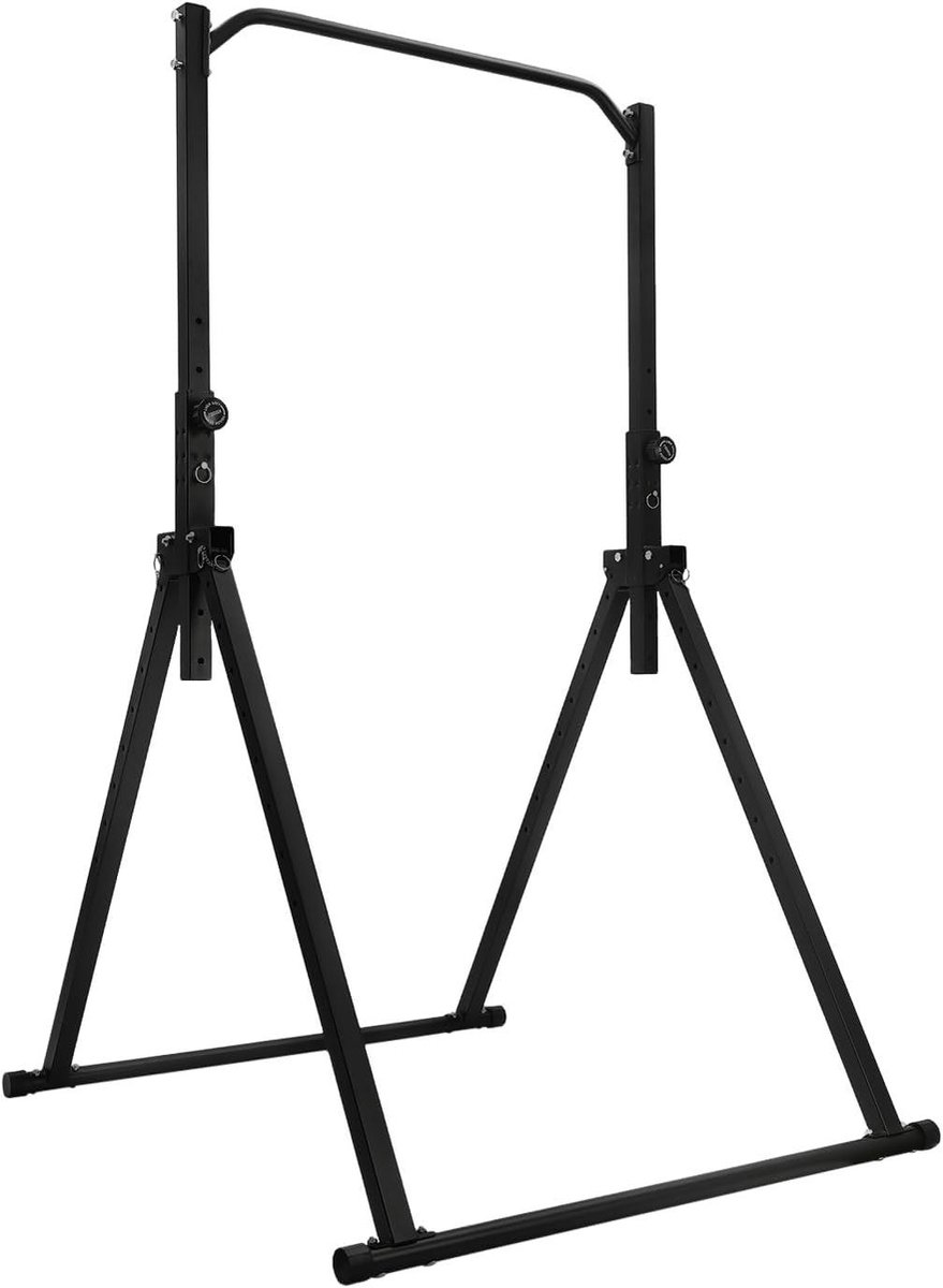 Optrekstang Krachtstation - Turnrek Gymnastiek - Thuis Kracht Trainen - Verstelbare Hoogte - Max 200 kg - Zwart