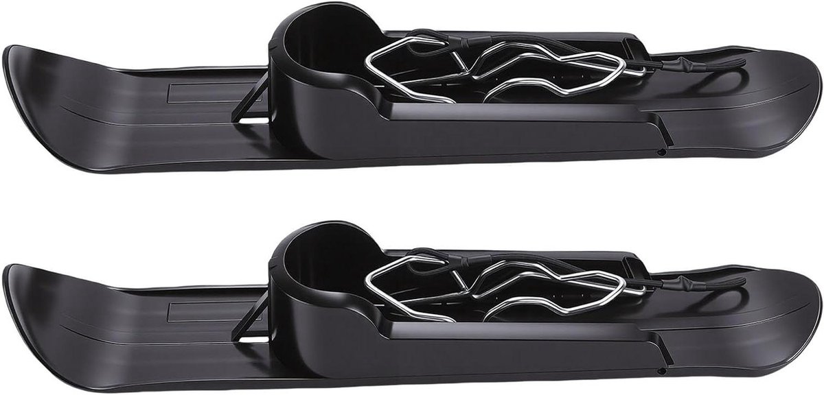 Kinderwagen Skiplank - Slee Accessoire - Winterpret Creëren - Veelzijdige Wielaanpassing - 2 Stuks - Zwart