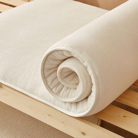 Japanse Futonmatras - Oprolbare Matras - Comfortabel Slapen - Gevuld Met Katoen - 180 x 200 cm - Natuurlijk — afbeelding 2