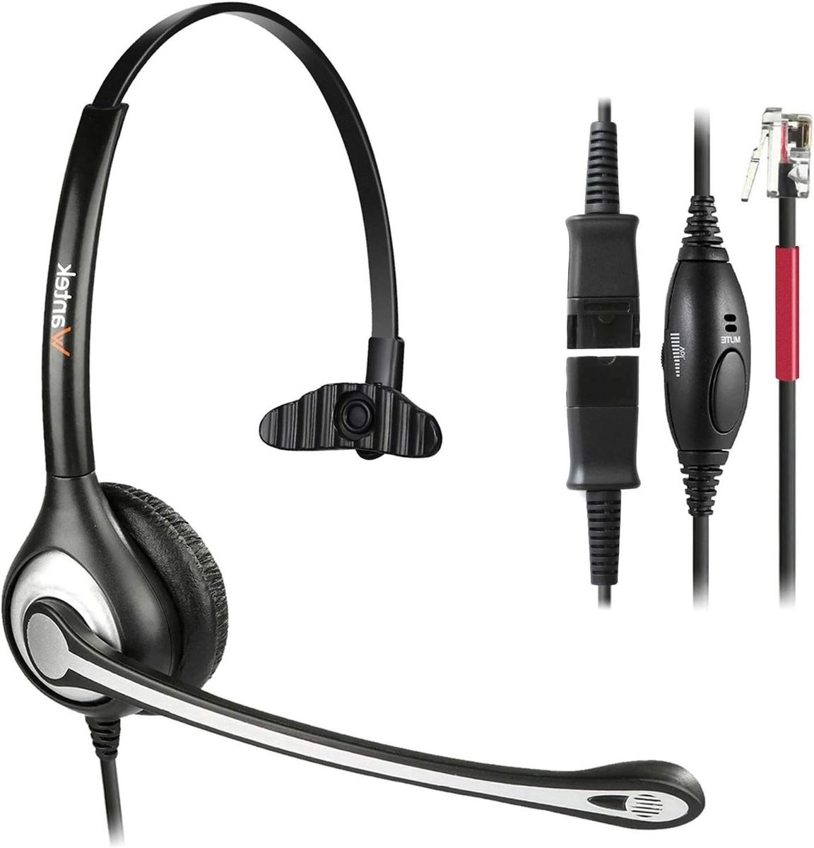 Kantoortelefoon Headset - Bedrade Headset - Kristalheldere Gesprekken - Ruisonderdrukkende Microfoon - RJ9 Connector - Zwart