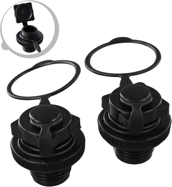 Ventiel Adapter - Boot Ventiel - Watersport Accessoires - Lekvrij Ontwerp - 2 Stuks - Zwart — afbeelding 3