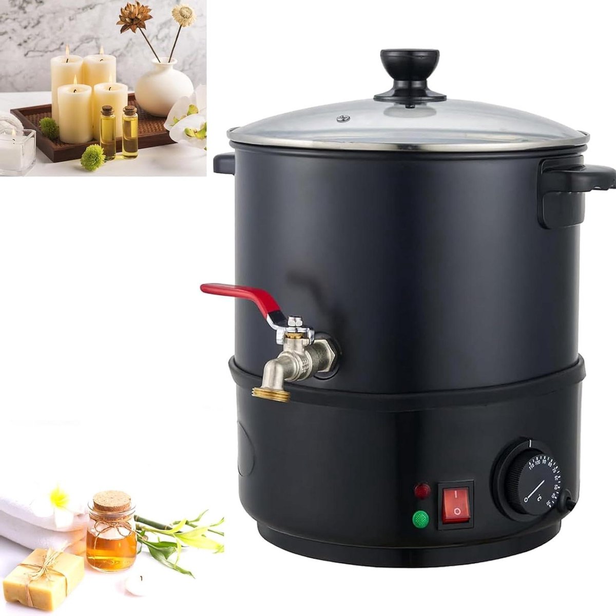 Elektrische Wax Smelter - Kaarsen Maak Pot - Zelf Kaarsen Maken - Snelle Verwarming - Hoge Capaciteit - Zilver
