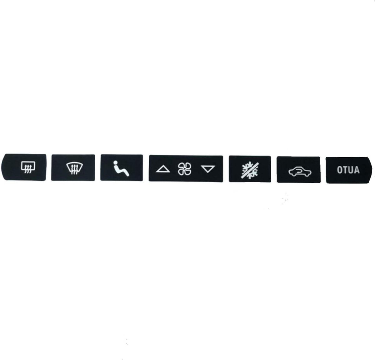 Knoppen Reparatie Stickers - Dashboard Decals - Auto Interieur - Mat Zwart Design - 1 cm - Zwart
