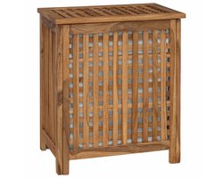 vidaXL - Wasmand - Naturel - Massief - Teakhout
