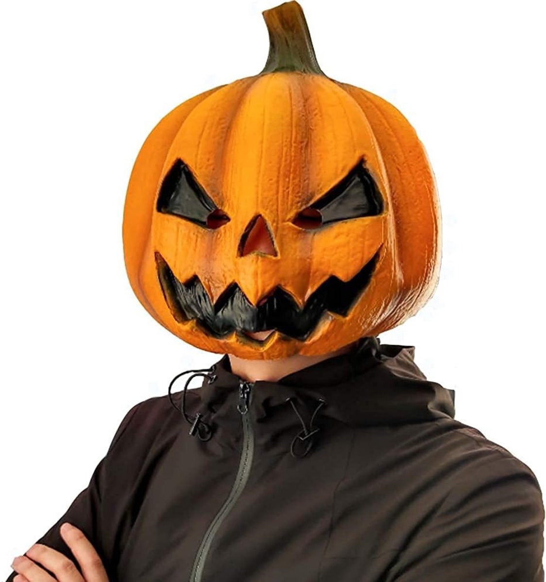 Realistisch pompoenmasker van latex voor Halloween kostuum en feestdecoratie - Volledig hoofdmasker