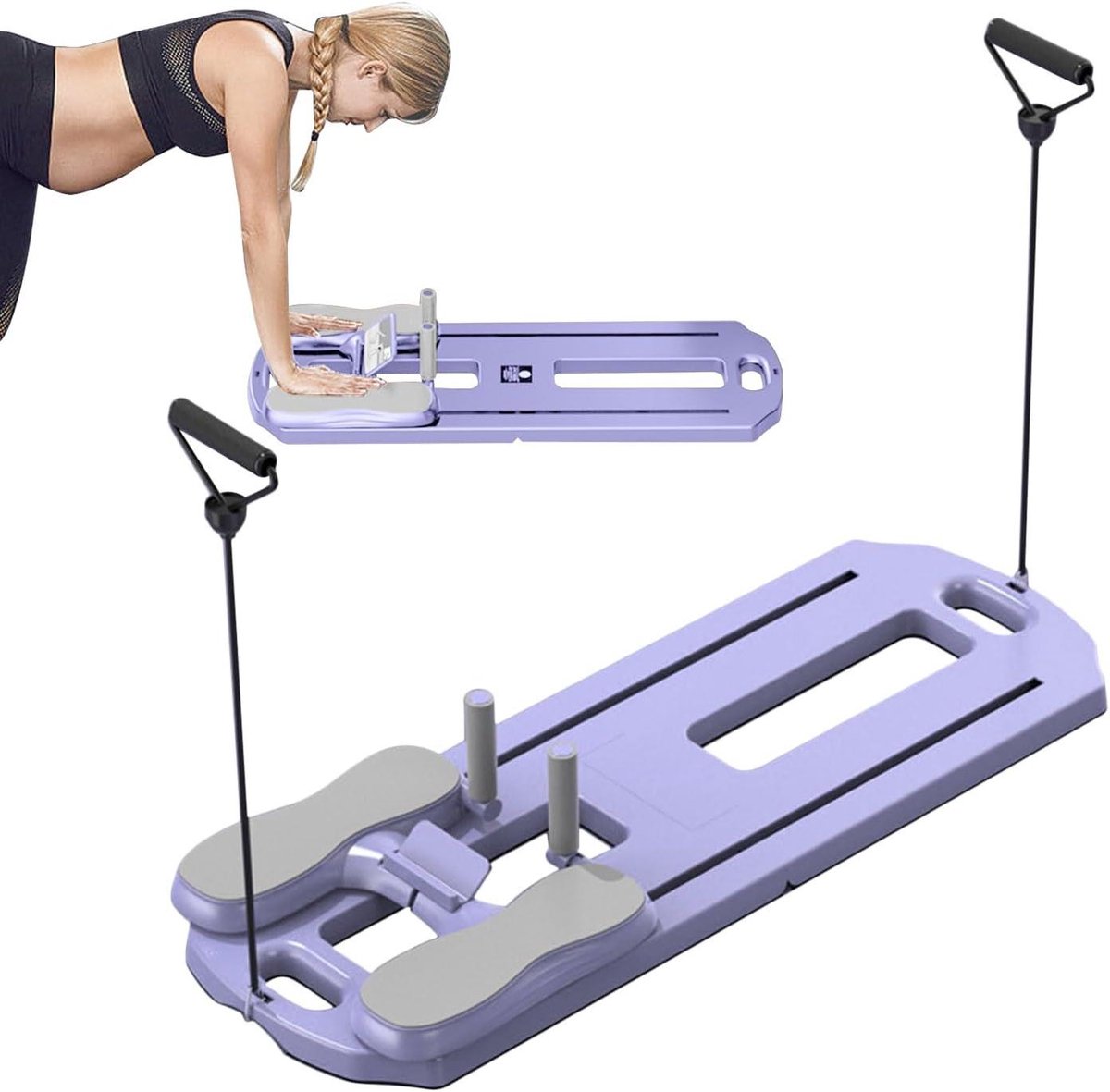 Pilates Reformer Bord - Ab Trainer Plank - Thuis Fitness - Opvouwbaar Ontwerp - 102x36cm - Blauw