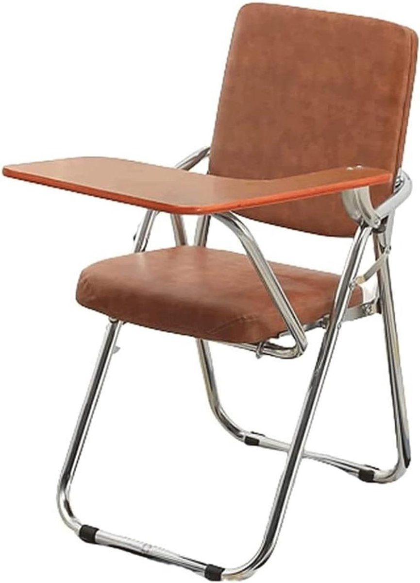 Klapstoel met Schrijftablet - Eventstoel Vergaderstoel - Extra Zitplaatsen Creëren - Stabiel Driehoekig Frame - 150kg Draaglast - Zwart