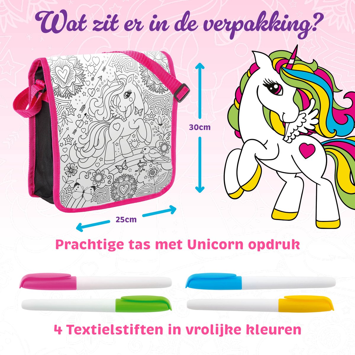 Unicorn Tas Kleuren - Unicorn Knutselpakketten voor Kinderen - Tekenpakketten voor Meisjes - Creatief Speelgoed Voor Meisjes Vanaf 6 Jaar - Magisch Unicorn Knutselset Cadeau - Joya Creative — afbeelding 3
