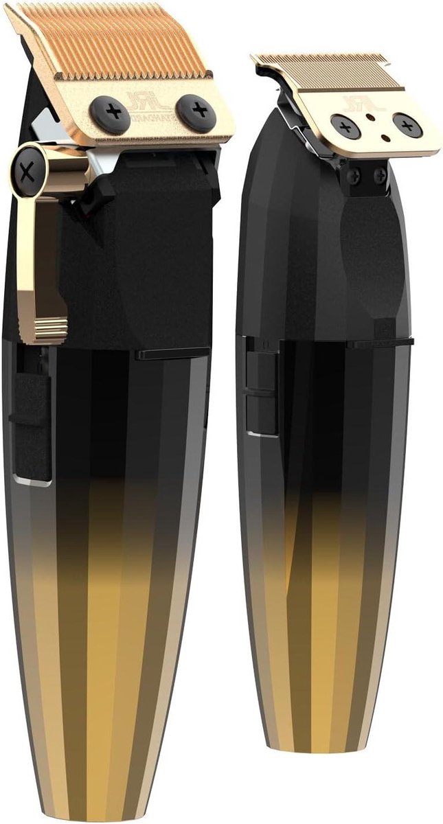 Draadloze Tondeuse Trimmer - Haarknipper Set - Professioneel Knippen - Cool Blade Messen - 120 Min Accuduur - Zwart Goud