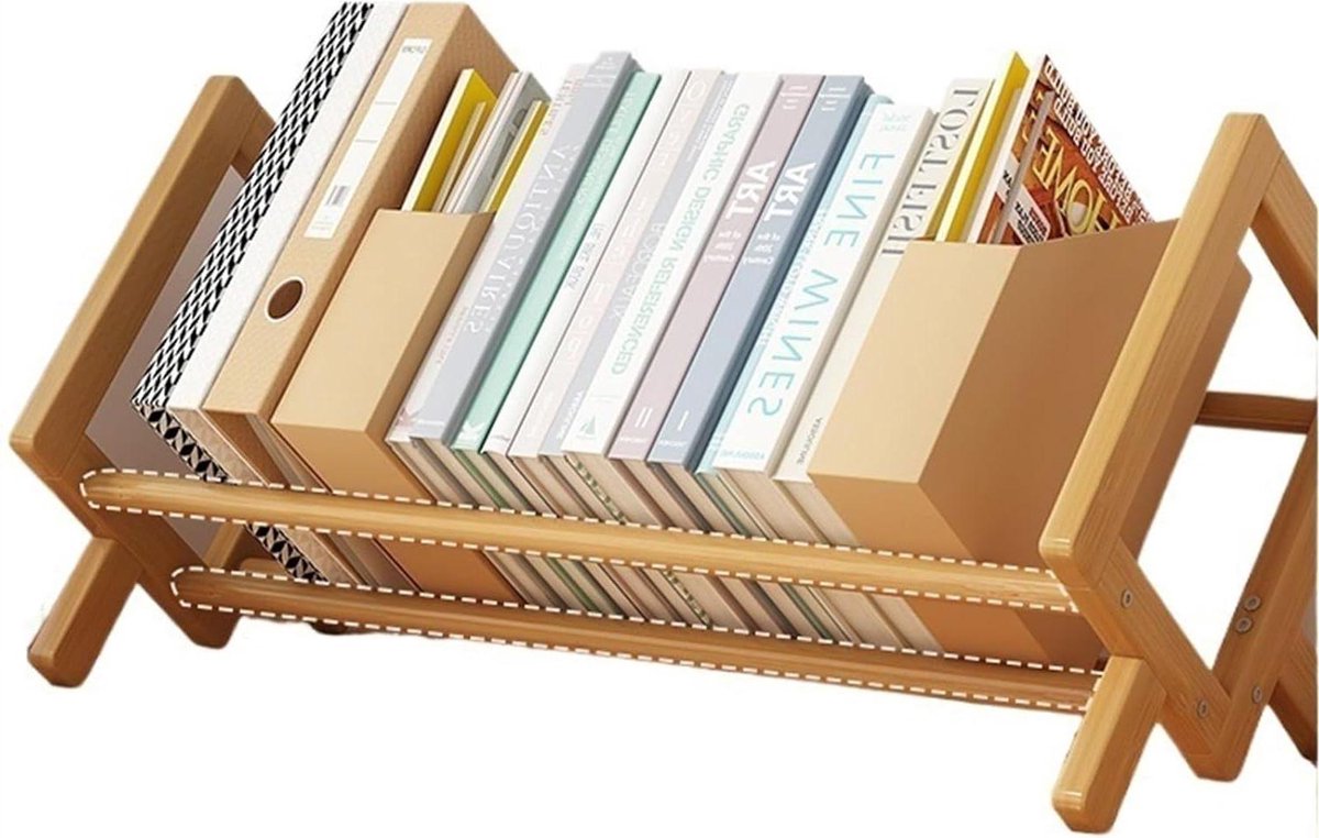DVD Cd Opbergrek - Plank Organizer - Media Sorteren - Stapelbaar Ontwerp - 33 cm - Houtkleur
