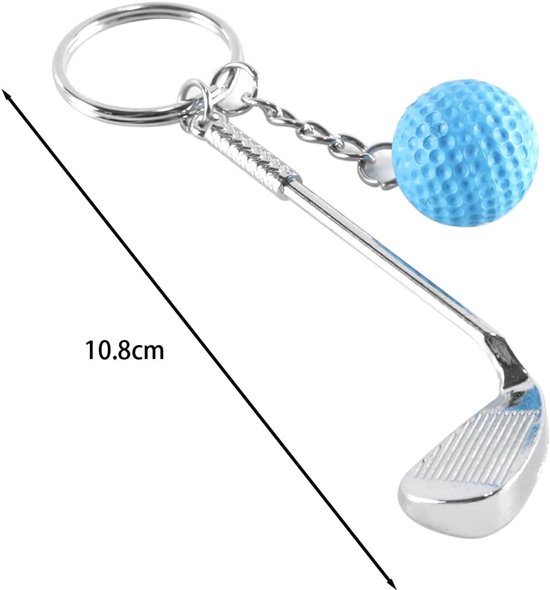 Golfbal sleutelhangers - Accessoires voor golfers - Sportaccessoire - Realistisch ontwerp - 6 stuks - Zilver met kleur — afbeelding 4