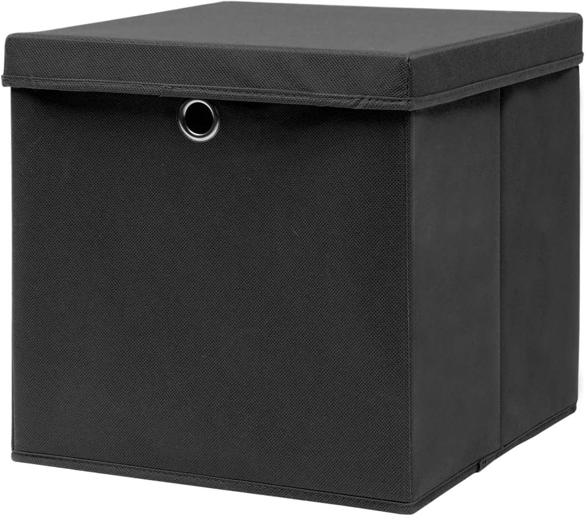 Opbergdozen met Deksel - Vouwdozen - Ruimte Besparen - Inklapbaar - 28 x 28 x 28 cm - Zwart