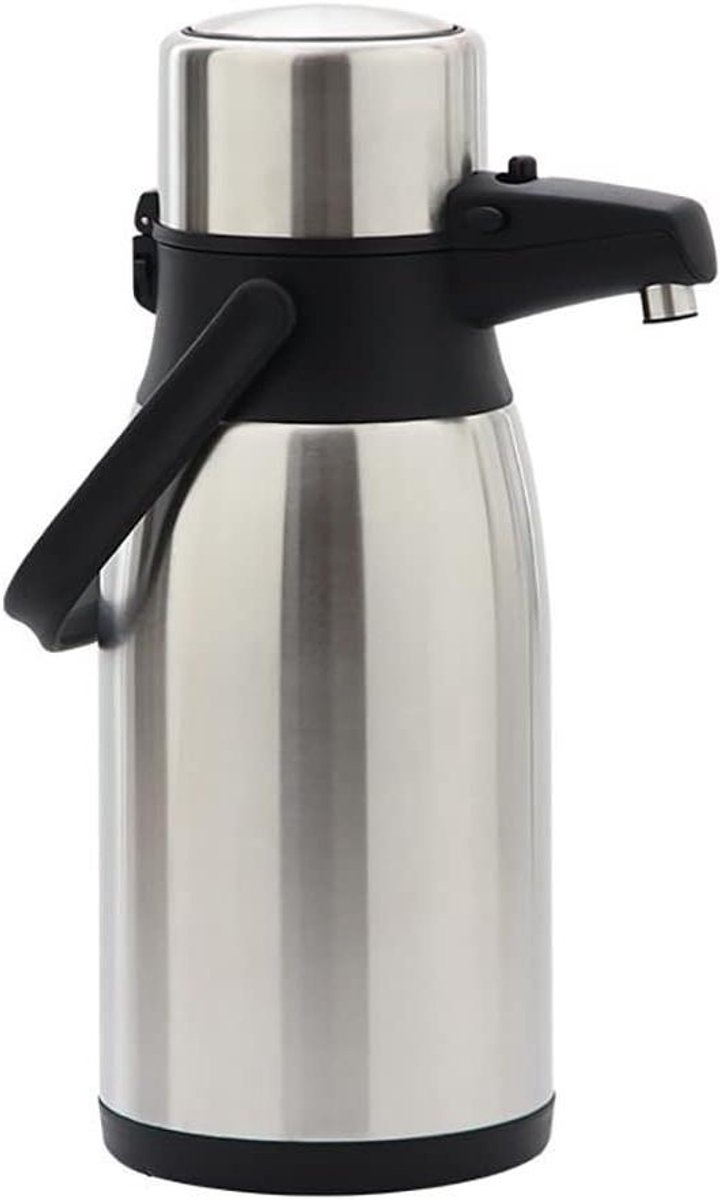 Thermoskan Airpot thermische koffiekarferen met pomp, roestvrijstalen koffie thermosfles waterdrankjes dispenser, vacuüm geïsoleerde lever-action airpots, grote koffiethermosdispenser for thee