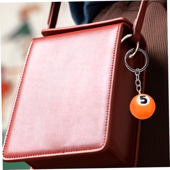 Billiard Sleutelhangers - Pool Bal - Decoratieve Accessoires - Set van 9 - 9 cm - Diverse kleuren — afbeelding 5