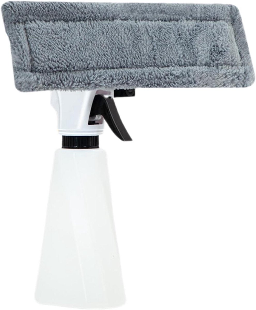 Raamschrobber met spuit - Glasreiniger rakel - Streeploos ramen - Geïntegreerd sproeisysteem - 200ml fles - Grijs