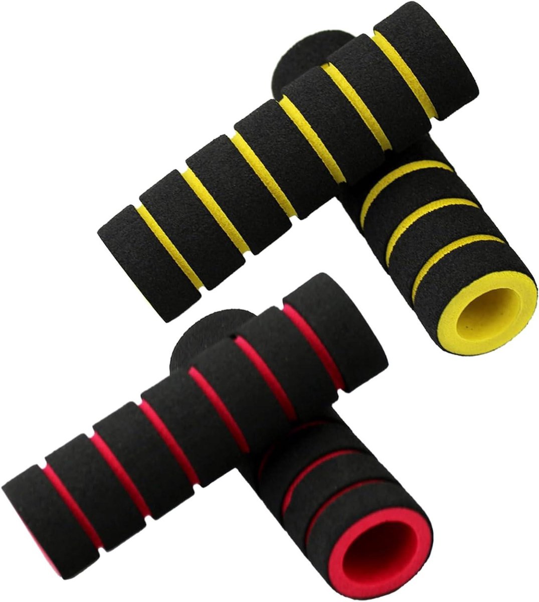 Fiets Stuurhoezen - Handgrepen Spons - Comfortabel Fietsen - Schokabsorberend Materiaal - 2 Paar - Rood Geel