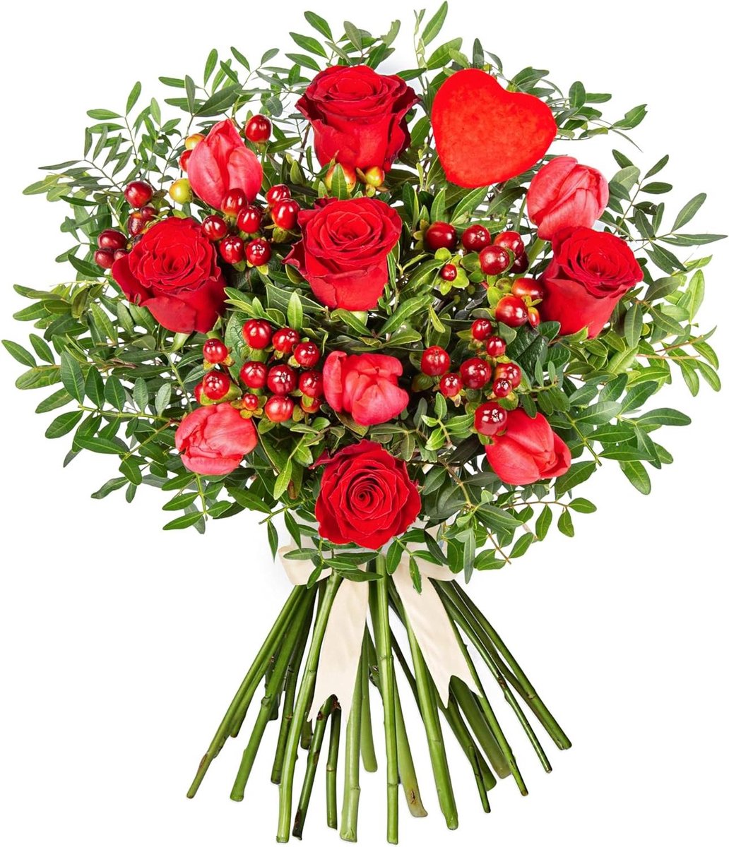 Verse bloemen - Boeket arrangement - Momenten vieren - Vakkundig handgemaakt - 60 x 35 x 30 cm - Veelkleurig