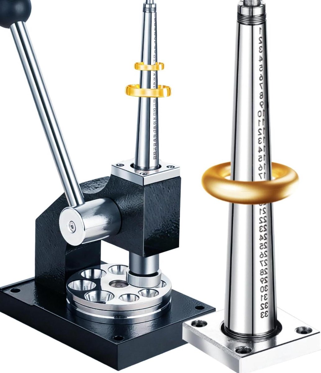 Ringmaat Machine - Sieraden Gereedschap - Ringen Aanpassen - Handmatige Hefboom Machine - EU 41-71 - Wit-Zwart