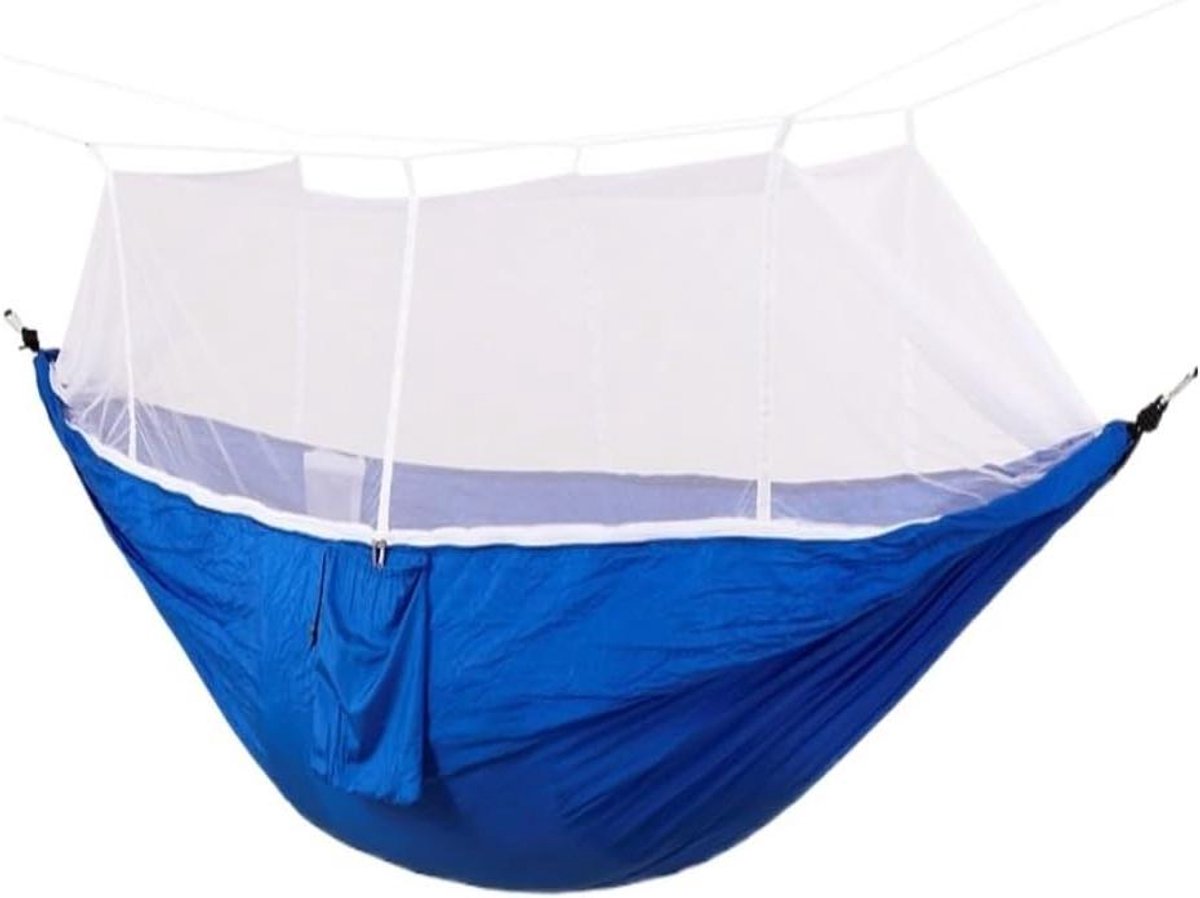 Kampeer Hangmat - Klamboe Bed - Outdoor Ontspanning - Lichtgewicht Parachutedoek - 1.2 kg - Blauw