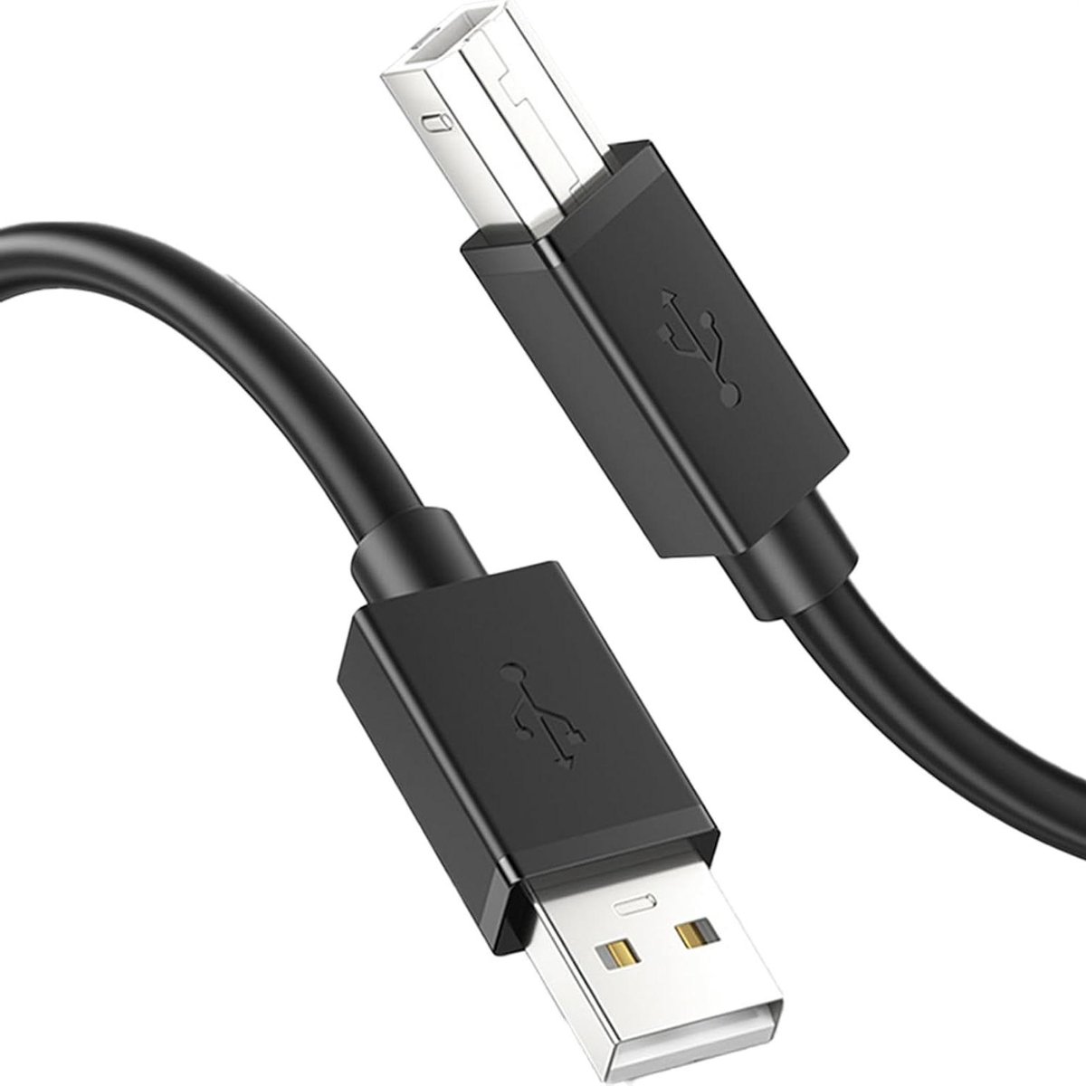 Printer Kabel - USB A Kabel - Data Overzetten - Plug and Play - 2.1 Meter - Zwart