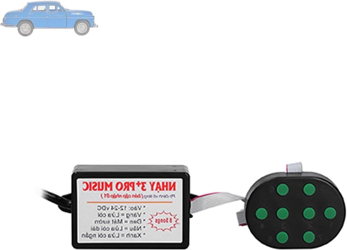 Elektrische Claxon Controller - Hoorn Geluidseffect - Voertuig Personaliseren - 8 Geluidseffecten - 12-24V - Zwart