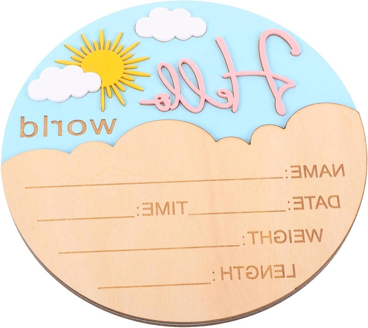 Aankondigingsbord Geboorte - Geboortebord Baby - Babyfoto's Maken - Gladde Afwerking - 15 x 15 cm - Diverse Kleuren