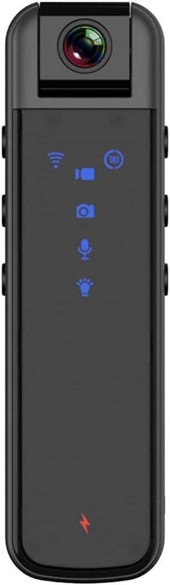 Mini Wifi Recorder Camera - Beveiliging Bodycam - Handhaving Opnemen - Sterrenlicht Nachtzicht - 1 Watt - Zwart